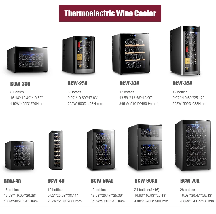 BCW-35A Custom Glass Modern Wine Cellar Cabinet, Wine Coolers Stainless Steel