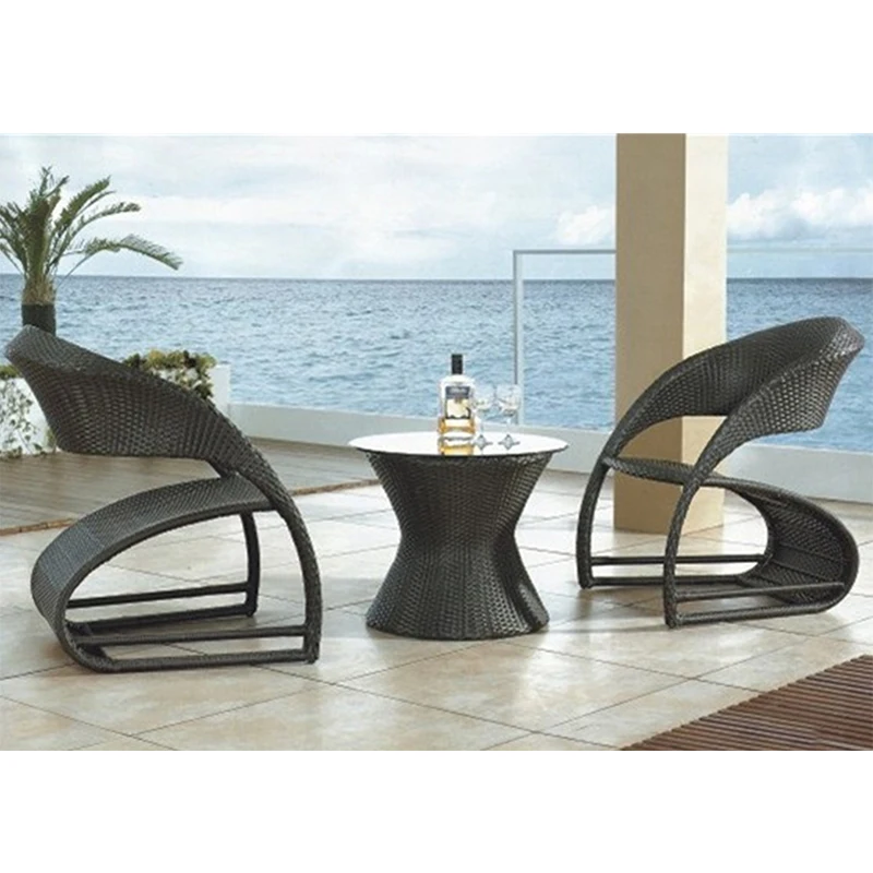 Коричневый патио, балкон, кофейня, пляжный сад, уличный двор, плетеные стулья из ротанга для отдыха, набор диванов, садовых столов