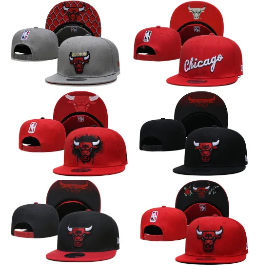Chicago Bull Hot Sale Custom Your Logo Snapback Hat Brim 3d Embroidery USA Summer Hat Sports Basketball Fitted Hat
