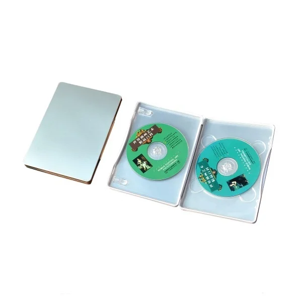 high quality wedding custom foil stamp logo tin can disc CD DVD presentation gift case box