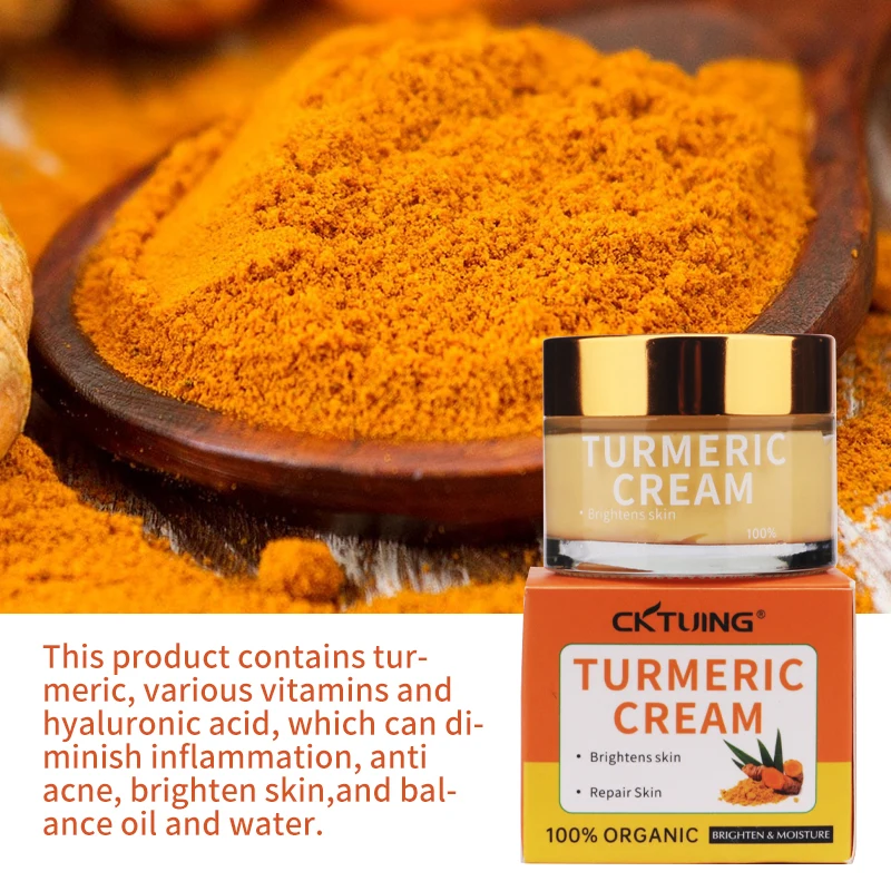 Private Label Organic Skin Care Whitening Moisturizer Acne Black Spot Vitamin c Turmeric Face Cream