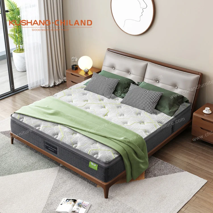 Luxury Euro Top Natural Latex Sleep Well Bed Matress Custom Full Size Pocket Coil Spring Gel Memory Foam Hybrid Mattress