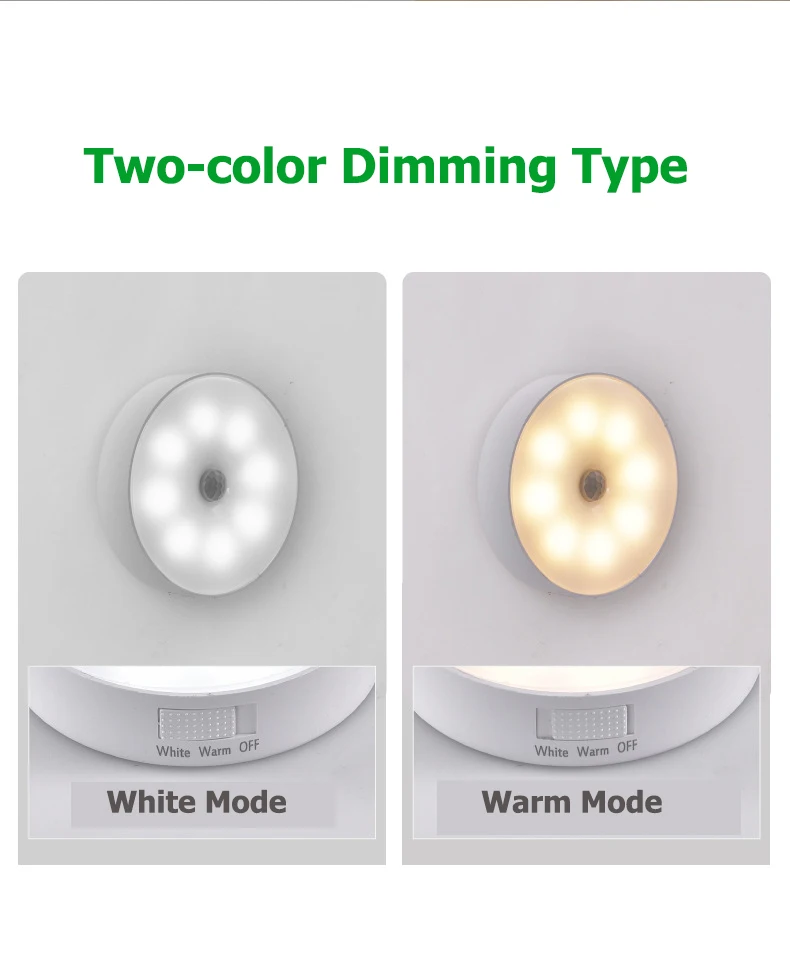 8 LED Motion Sensor Light Wireless Cabinet Stair Lamp USB Rechargeable Energy-saving Magnetic Night Light Bedroom Wall Lamp