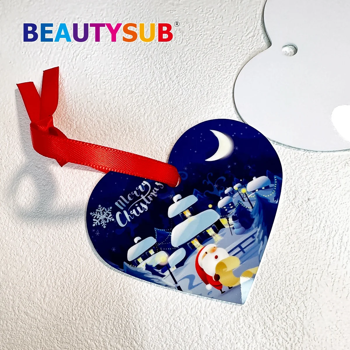 BEAUTYSUB Longstar HD сублимационный алюминиевый орнамент Белый теплообмен фотопечатные заготовки с металлическим покрытием вырезанные маршрутизатором ЧПУ