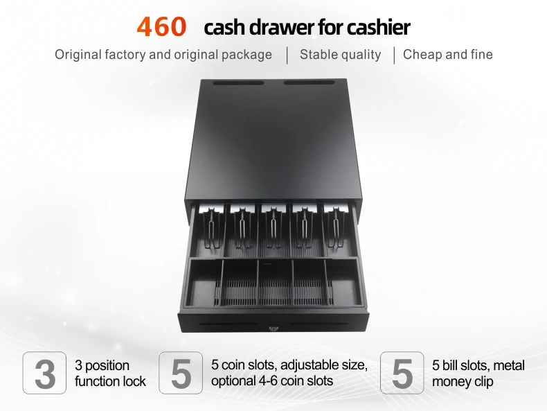 Metal Pos Cash Drawer Cash Register Drawer For Pos Systems Money Tray 460