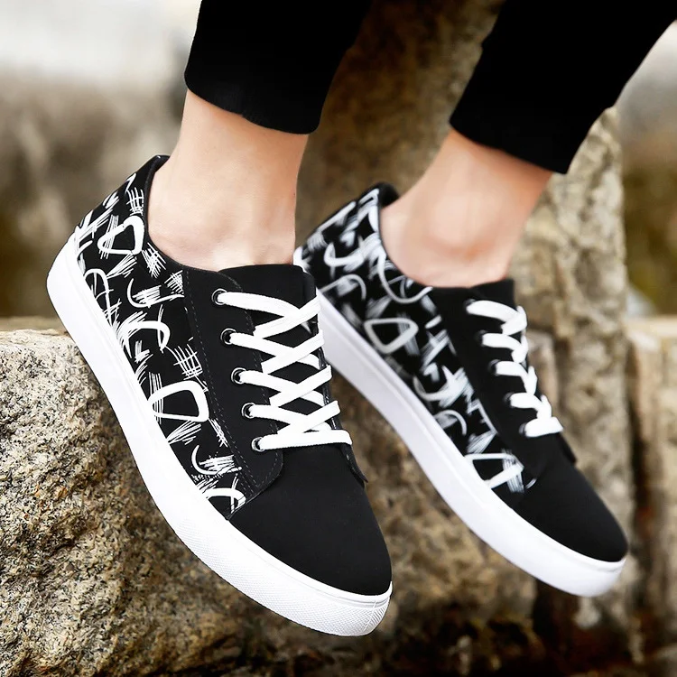 Wholesale fashion men casual shoes sneakers cheap printed shoes men