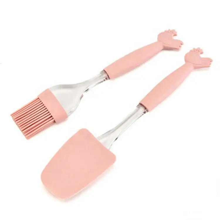 Деревянные кухонные инструменты 2 шт. розовый кухонный инструмент силиконовая лопатка для выпечки набор кистей
