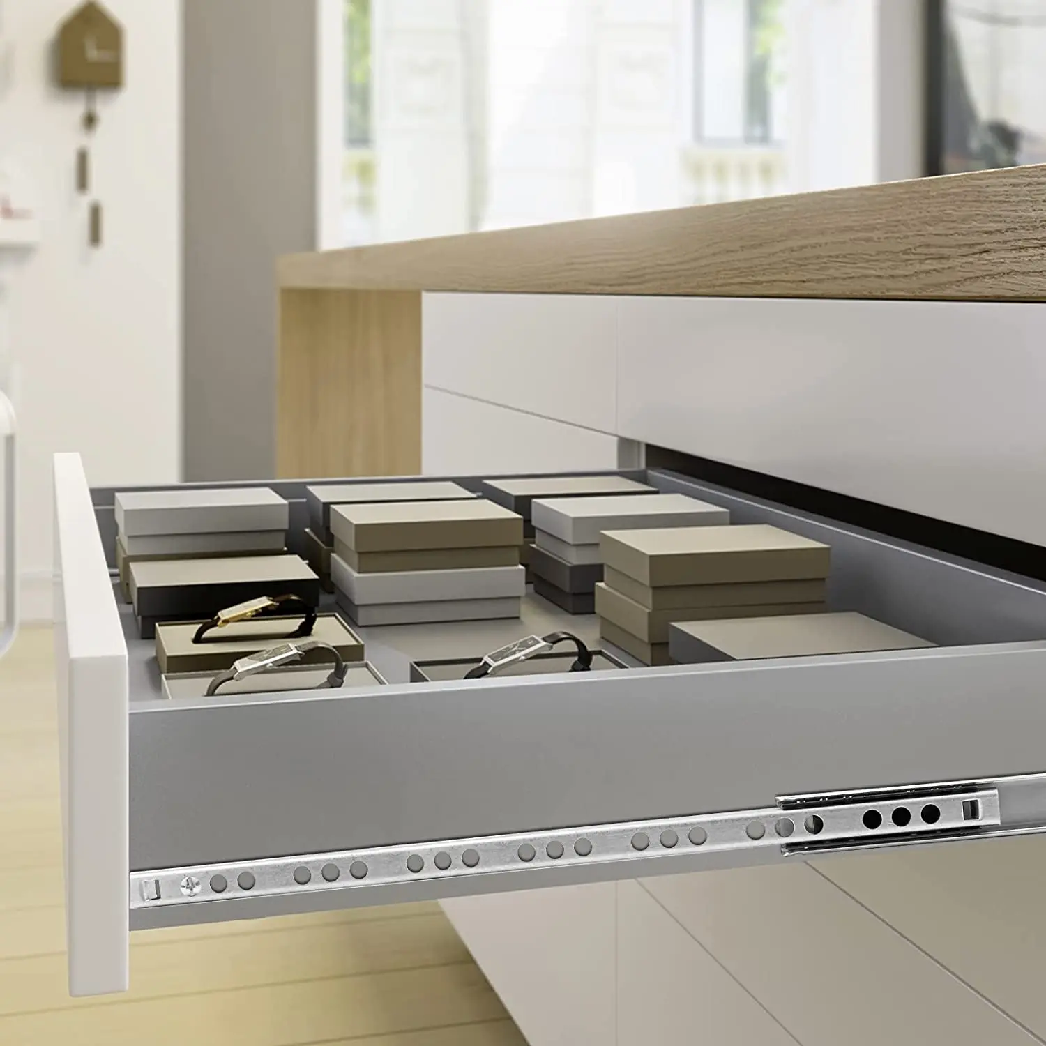 GUANZHIYU 2 складные металлические ящики, двухсторонние скользящие направляющие с крепежными винтами