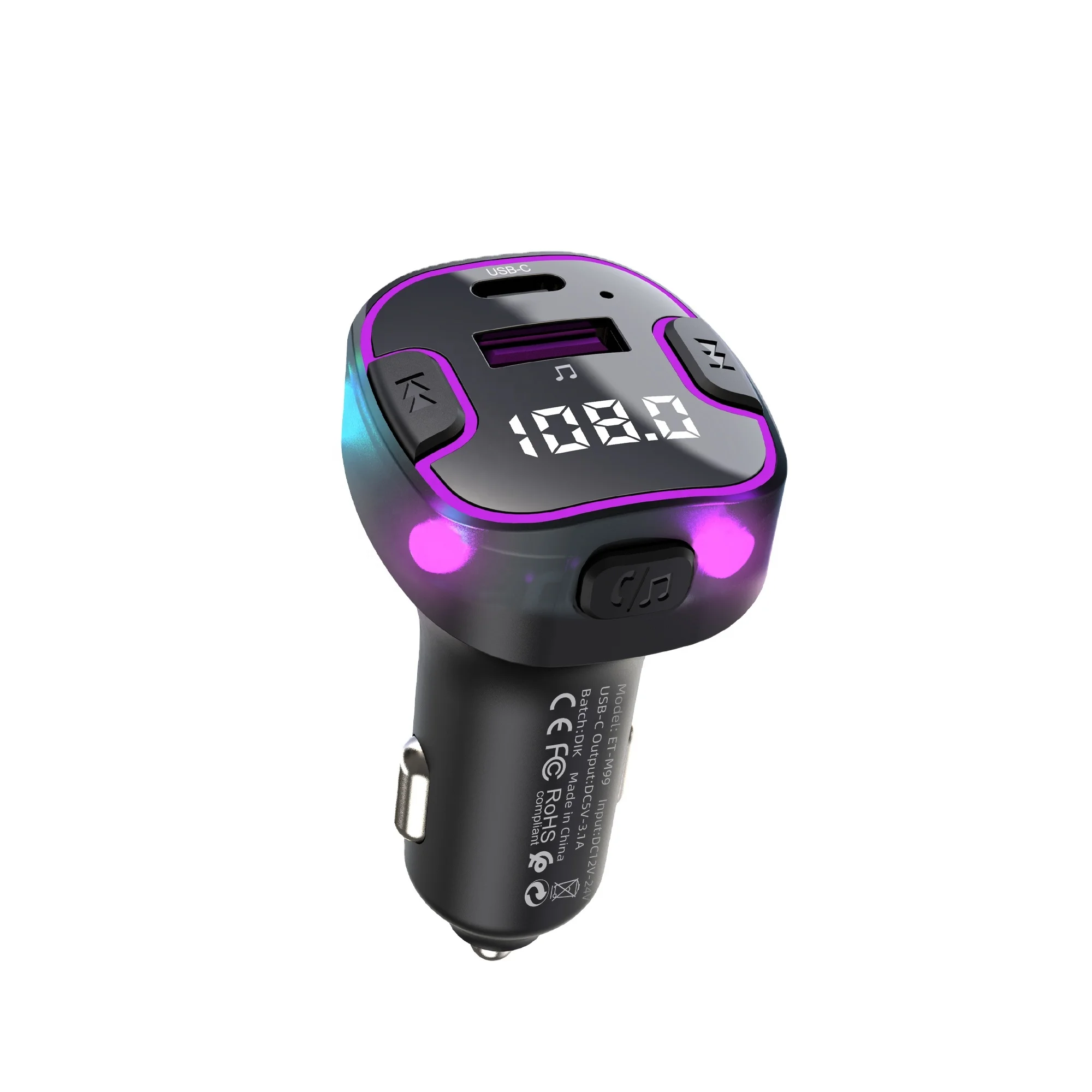 Earldom Car Blue-tooth 5.0 MP3 Player Transmitter Car Phone Charger Blue-tooths Car Kit