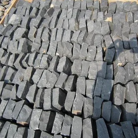 Wholesale Black Basalt Cobblestone Natural Stone Cube for Driveway Paving