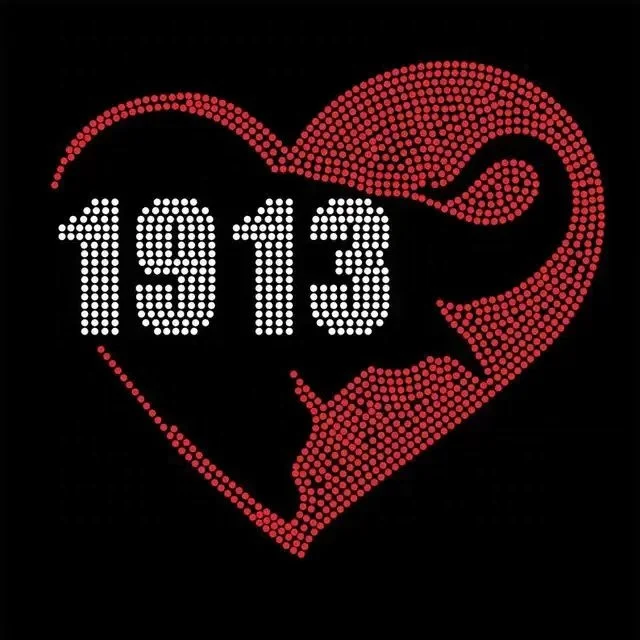 Best Sales Verified Crystal Hot Fix Crystal Sorority AE O Iron On 1913 applique Logo Rhinestone Transfer Motif