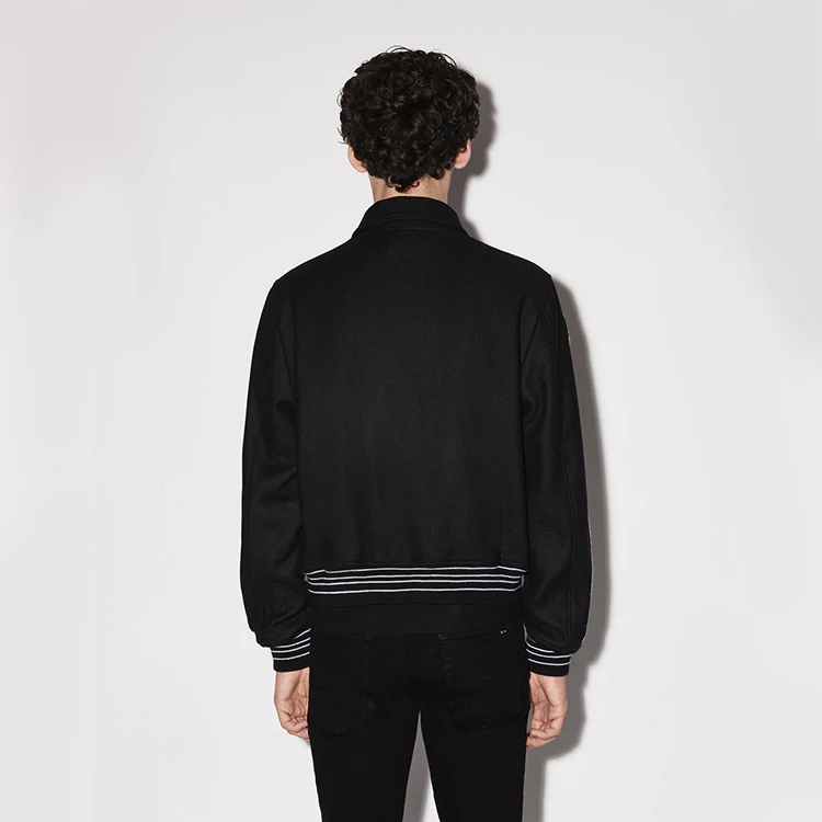 DiZNEW high quality Plain brand wholesale embroidered skull varsity jacket for men