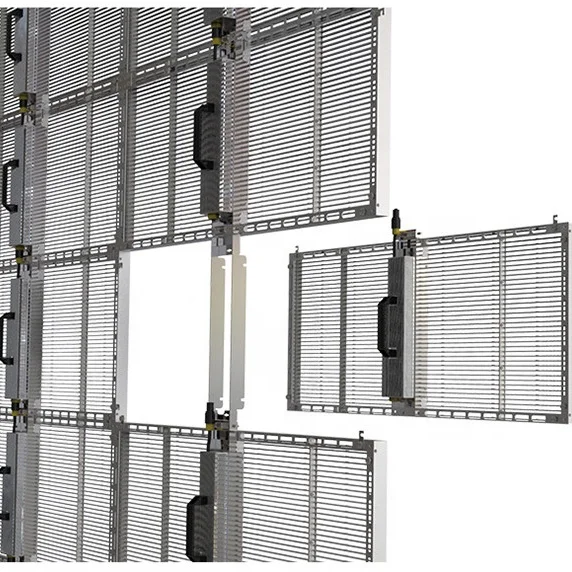 Indoor p2.6 Glass window curtain indoor advertising video wall showcase store advertising led transparent display screen pane