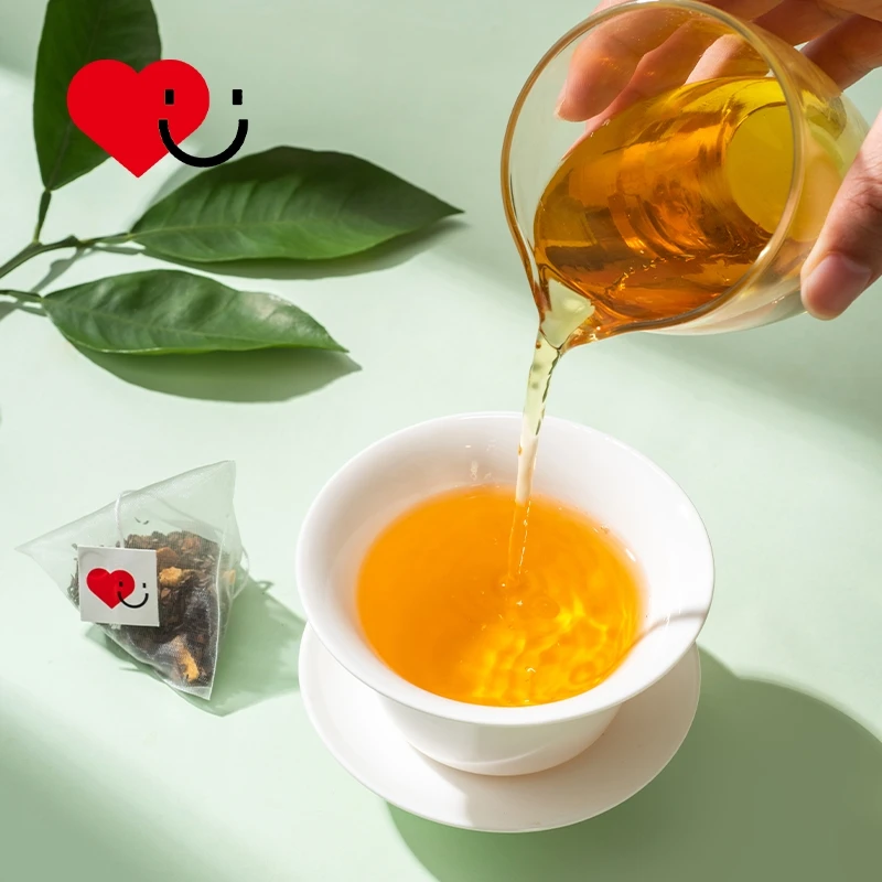 OEM source food factory mass customization summer fire pyramid bag tea tangerine peel white tea