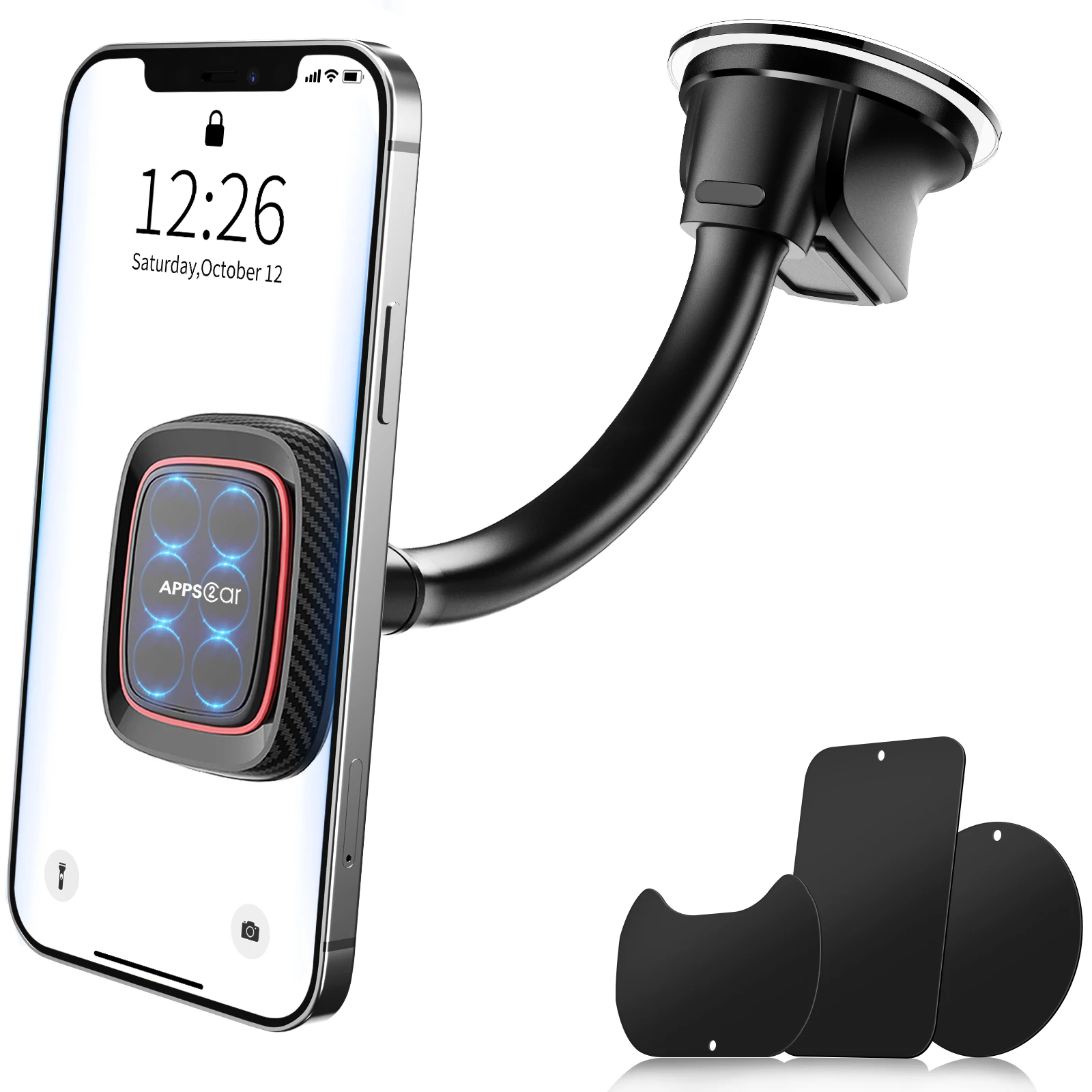 2021 Promotion Carbon fiber design Gel Pad Suction Magnetic Mobile phone mount holder