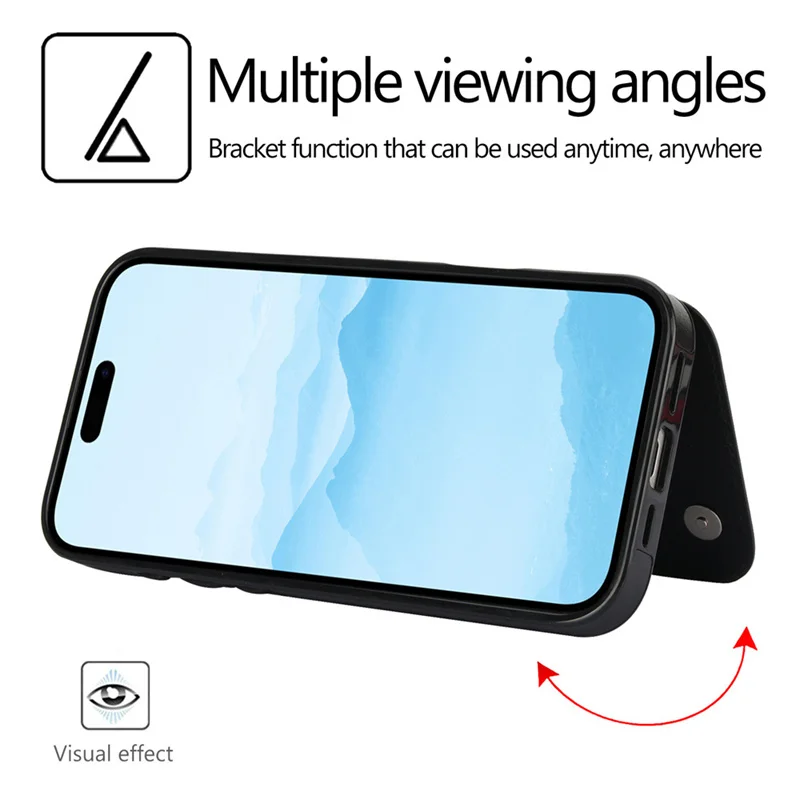 Shockproof PU Leather Mobile Case With Card Slot Wallet Holder Phone Cover For iPhone 16 15 14 13 12 11 Pro Max Xs Xr Xs Max 7 8