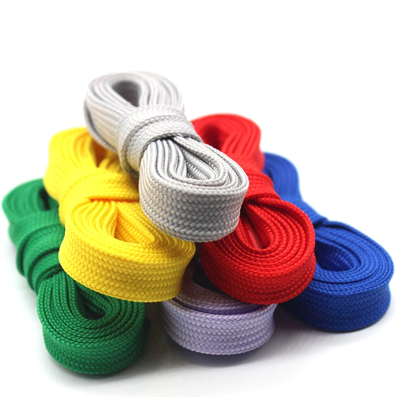 High Quality 10mm Double Layer flat shoelaces Sneaker shoe laces colorful Shoelaces replacement shoelaces