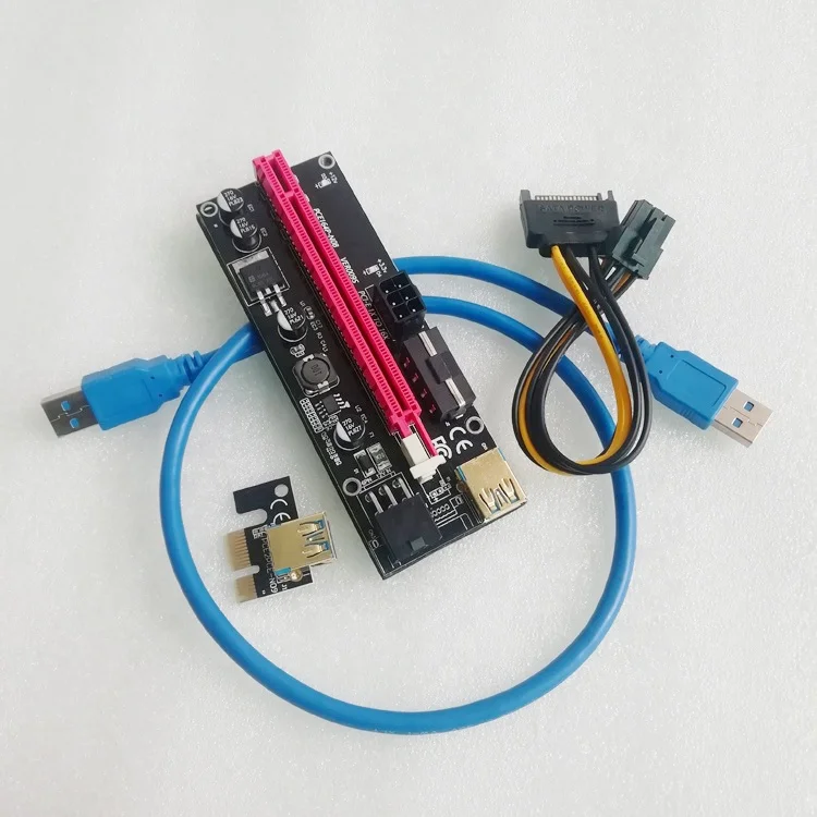  6 pin VER 009 v009 PCI 1X до 16X PCI-E Райзер-карта ETH mining GPU Pcie Райзер