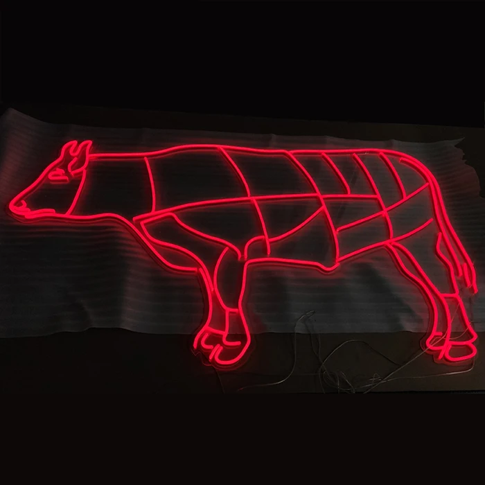 Hot Sale Low Cost Handmade Custom Led Flexi Brightness Front Lit Wall Mounted Red Bull store neon sign letters