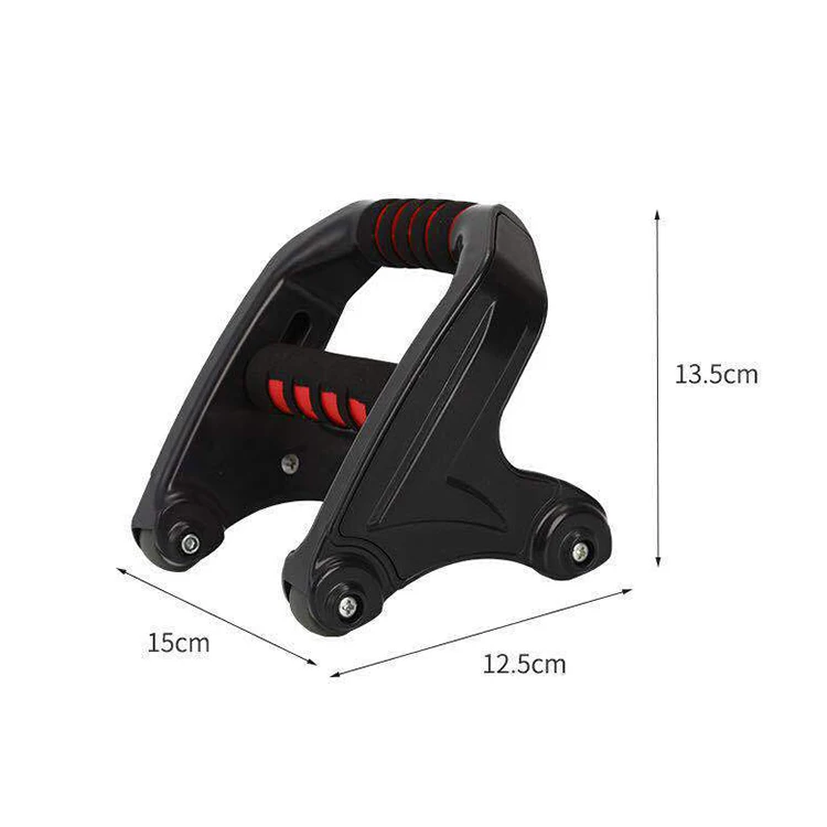 Exercise Gym Equipment Fold Up Portable Steel Wide Push up stand AB Wheel Roller Push Up Bar