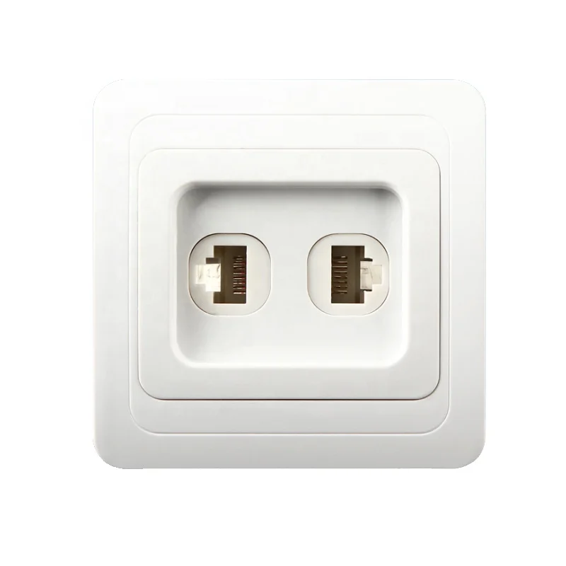 Double Universal rj11 rj45 Network Internet Ethernet International Multi Computer 2 Gang Multimedia Wall Socket