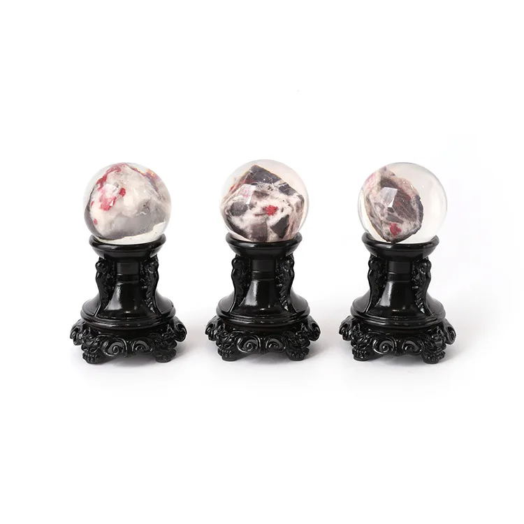 HUIYING Beautiful natural Cinnabar mineral crystal sphere quartz ball decor for craft gift