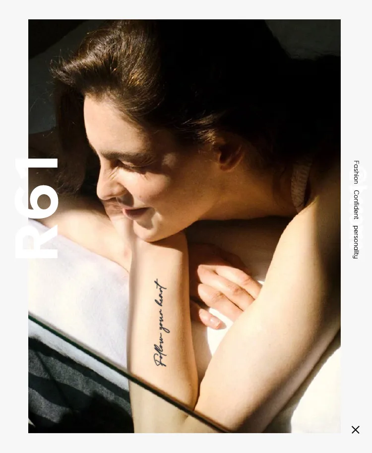 Временные тату-наклейки из хны с надписью «Follow your heart» на заказ трафарет ручная Татуировка цветок черные временные водостойкие