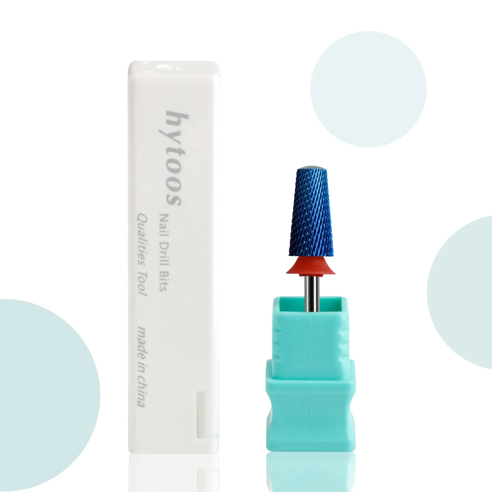 HYTOOS Blue Nano Safety Tapered Nail Drill Bits 3/32 Rounded Carbide Drill Bits for Nails Electric Drills File Removal Acrylic