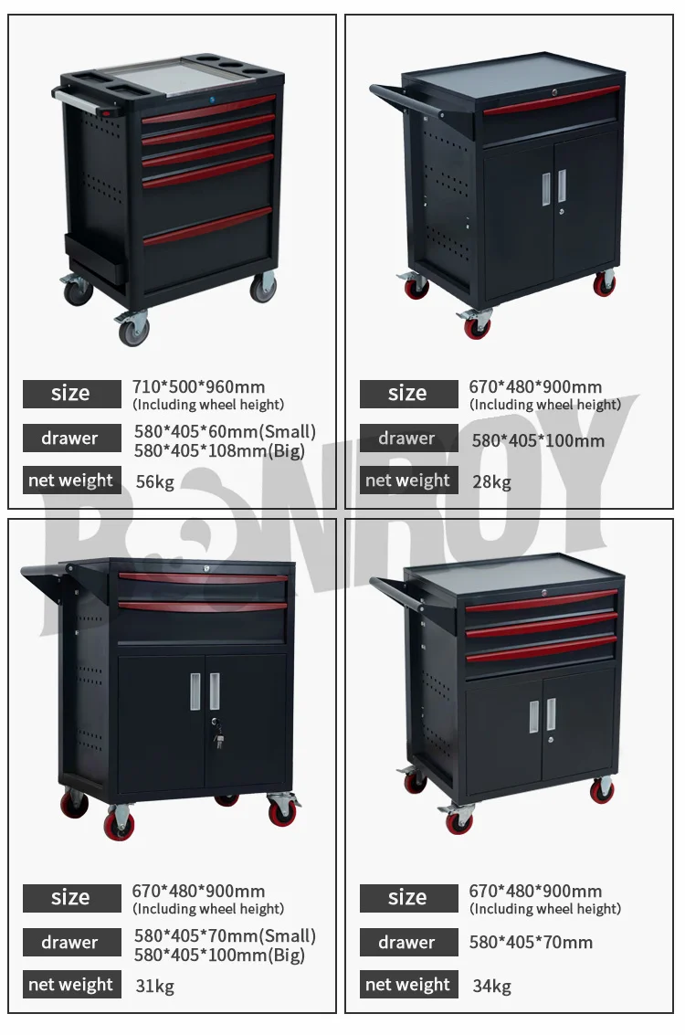Bonroy Auto Repair Lockable Seven-Drawer Garage Storage Multi-functional Iron Tool Cabinet With Drawers