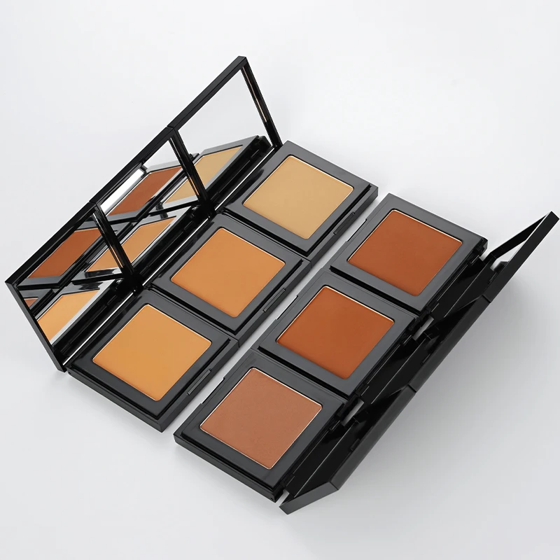 Full Coverage Waterproof Oil Control Transparent pressed Women Make Up Foundation And Face Powder Compact Makeup Private label