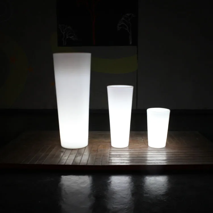 Square large size light up led lighting decorative Garden Plant Flower Decorative planter flower pot