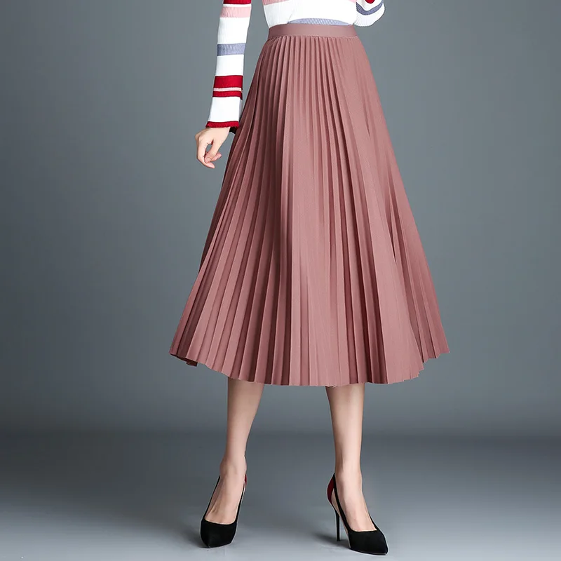 
New Design High Waisted Fashion Long Chiffon Pleated Women Skirt 