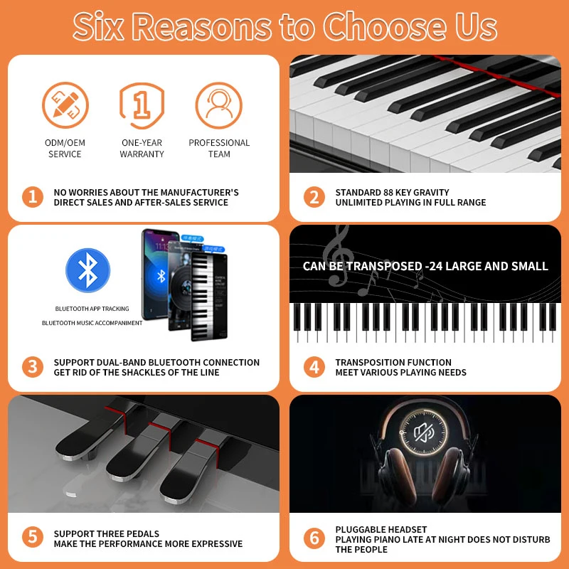 LeGemCharr acoustic piano keyboard piano 88 keys musical Keyboard Instruments Piano electronic