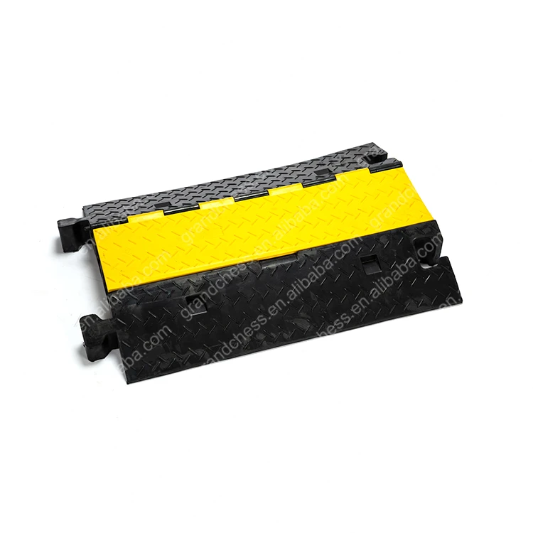 2-channel Traffic Road Floor Cord Plastic Black Cable Cover Protector Ramp