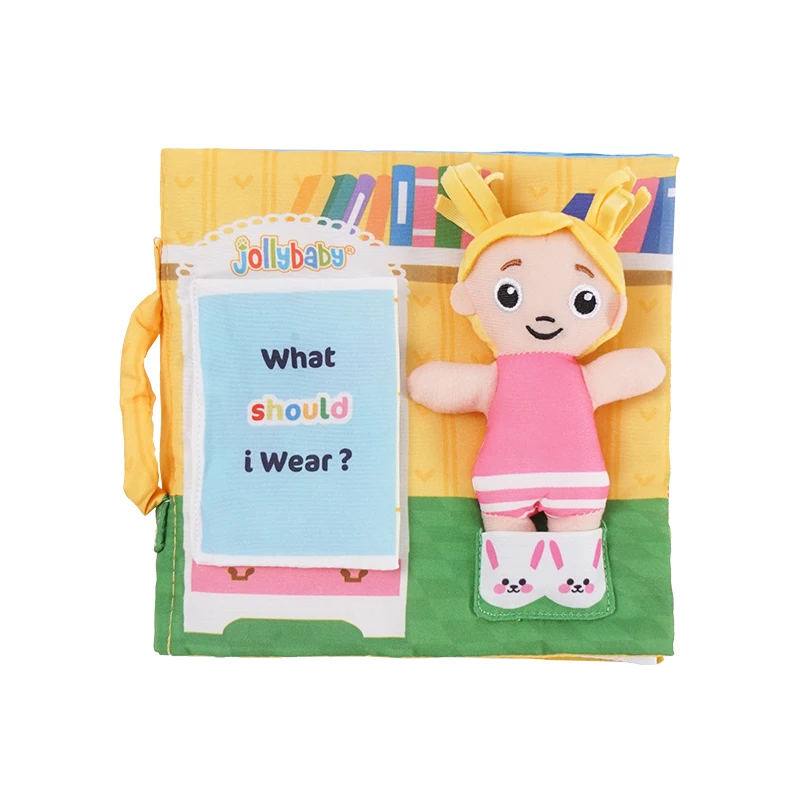 Wholesale Montessori Children Toy soft Fabric Cartoon 3D Activity Crinkle Educational dress up book Cloth Book