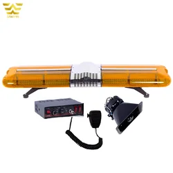 Automobile lighting system 12V red blue Emergency Warning Ambulance revolving light bar with siren speaker microphone