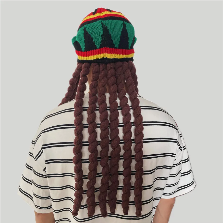 Wholesales Cheap Unisex Fashion Crochet Rasta Hat Custom Rasta Crochet Slouchy Knitted Jamaican Handmade Knit Beret Hats