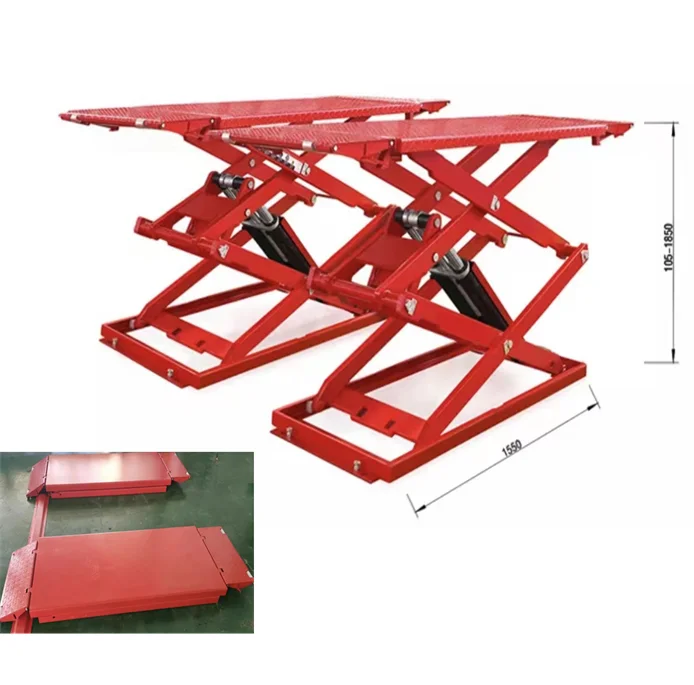 Factory 4t scissor lift with CE Ultra-thin Scissor car Lift