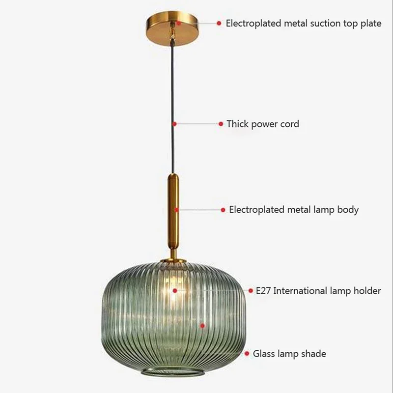 Nordic Glass LED Pendant Lights Creative Living Room Lamp Simple Bedside Lamp Hanging Loft Lighting Chandeliers Lampara