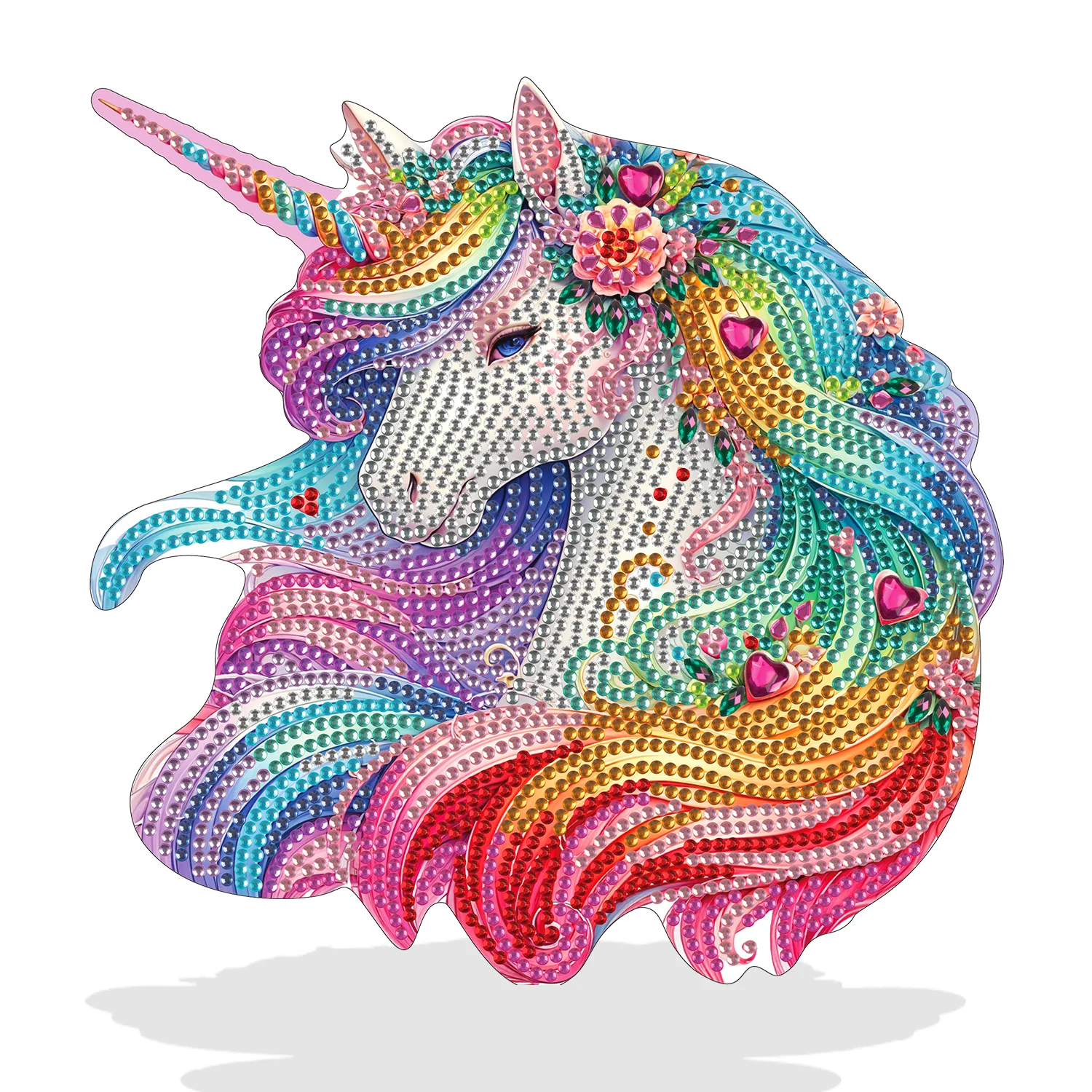 Animal Pattern 5d Diamond Painting Ornaments for Kids Rainbow Horse Colorful Diamond PVC Rhinestone Tabletop Ornaments
