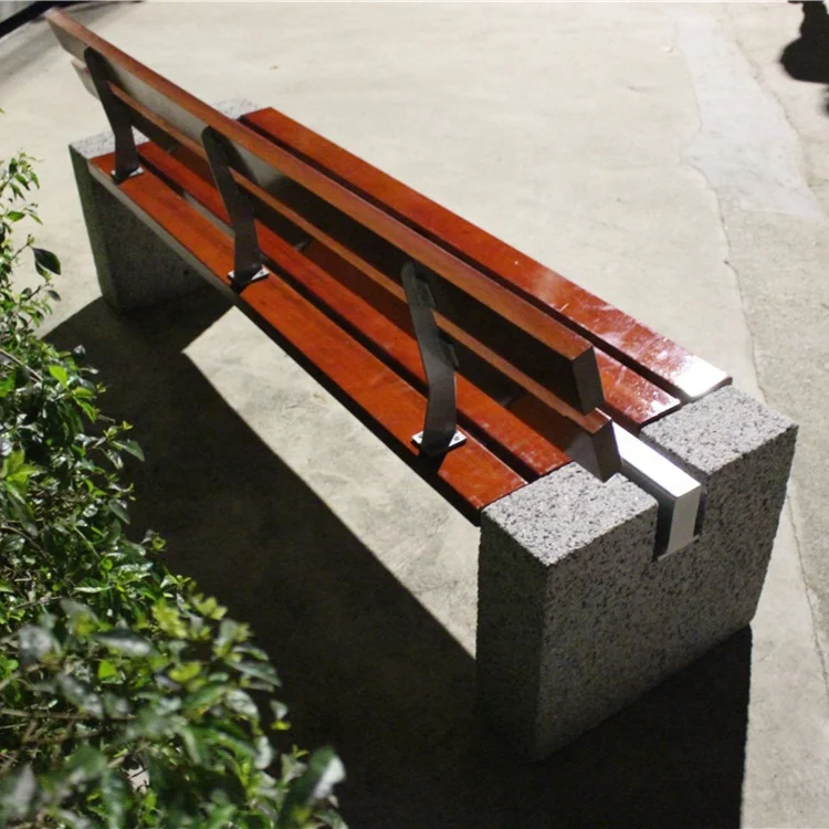 Outdoor furniture China wooden garden bench garden stone bench
