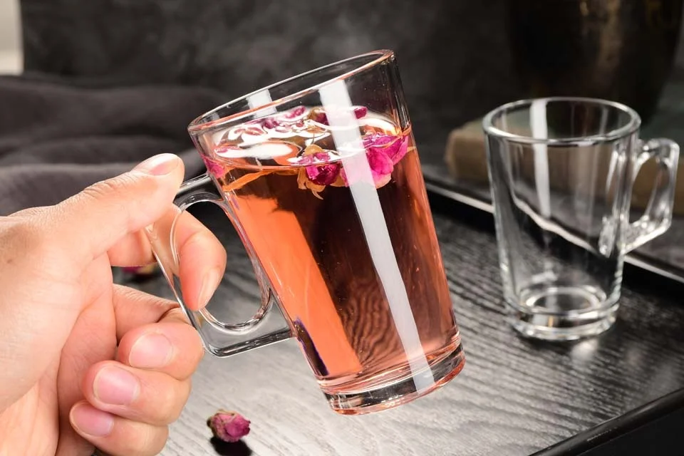 square handle coffee glass cup