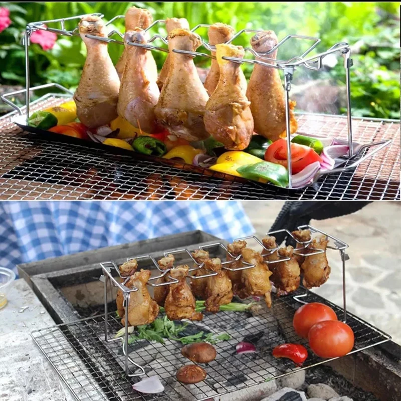 Direct Selling Heat Resistance Provided Bbq Tools Easily Cleaned Customizable Chicken Drumstick Rack