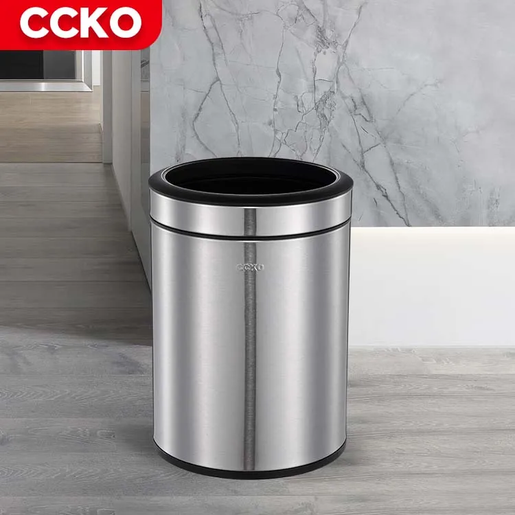 6 10L Guest Hotel Restaurant Metal Waste Bins Trash Bin Garbage Can Garbage Bin Dustbin Kitchen Stainless Steel Trash Can No Lid