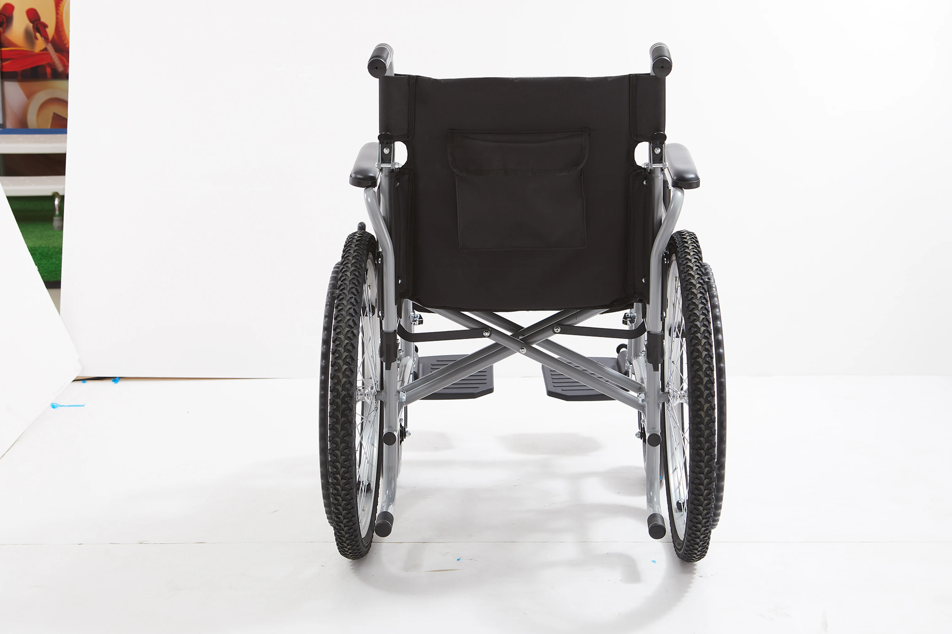 Functional Steel Manual Wheelchair for Elderly with Orthotics Flip Armrests and Detachable Footrest manual wheelchair
