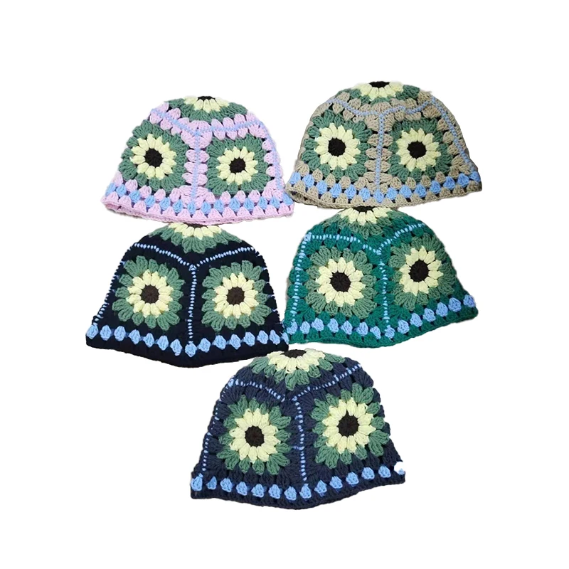 Hot Selling Handmade Knitted Hats For Women Thermal Hat Winter Warm Comfortable Designer Bucket Hat Popular