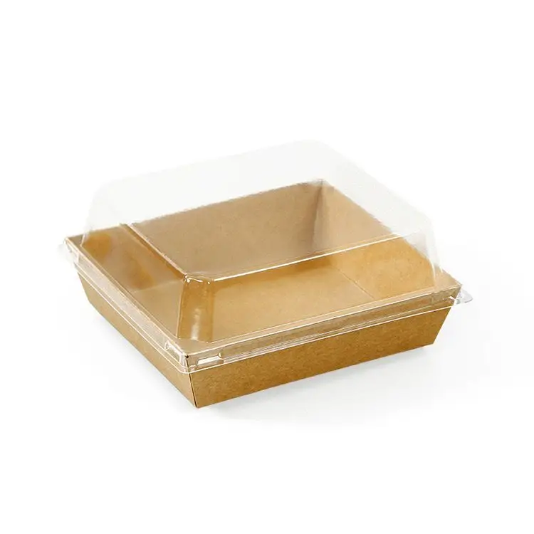 Wholesale Disposable Custom Dessert Boxes Swiss Roll Cake Slice Baking Boxes with Clear Lid Sandwich Box Packaging