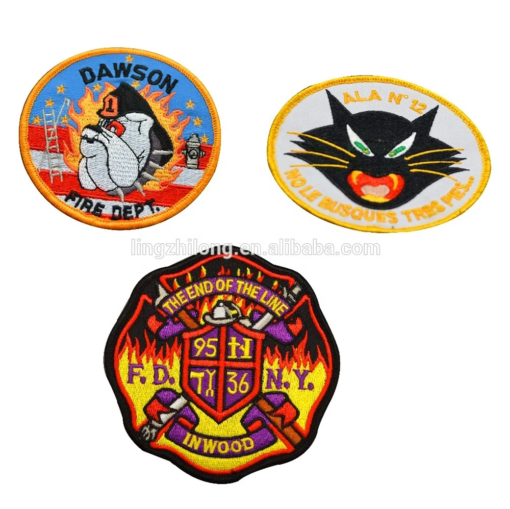Factory Wholesale Custom embroidery Patch Badges Custom Logo Embroidered Patch Shapes For Hat Apparel Patches