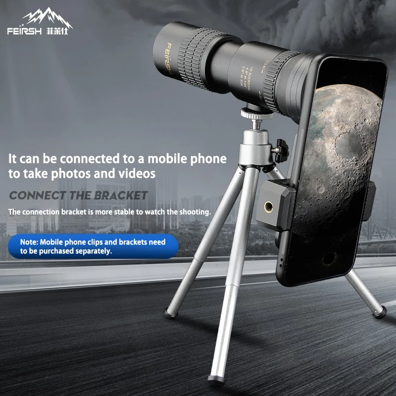 High-Definition Professional Outdoor Telescope Dual-Purpose Day and Night Mobile Phone Connection for Photos and Videos
