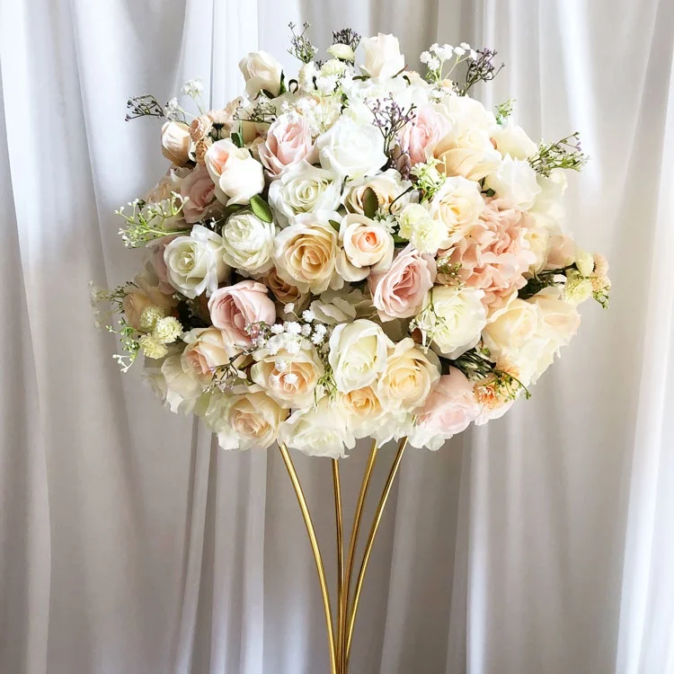GIGA white foam flower kissing balls custom large 80cm artificial flower ball wedding table ball gown wedding dresses